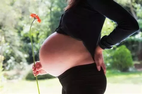 nourrison dans le ventre de sa mère, grossesse détendue, maman attend sereinement l'accouchement              
